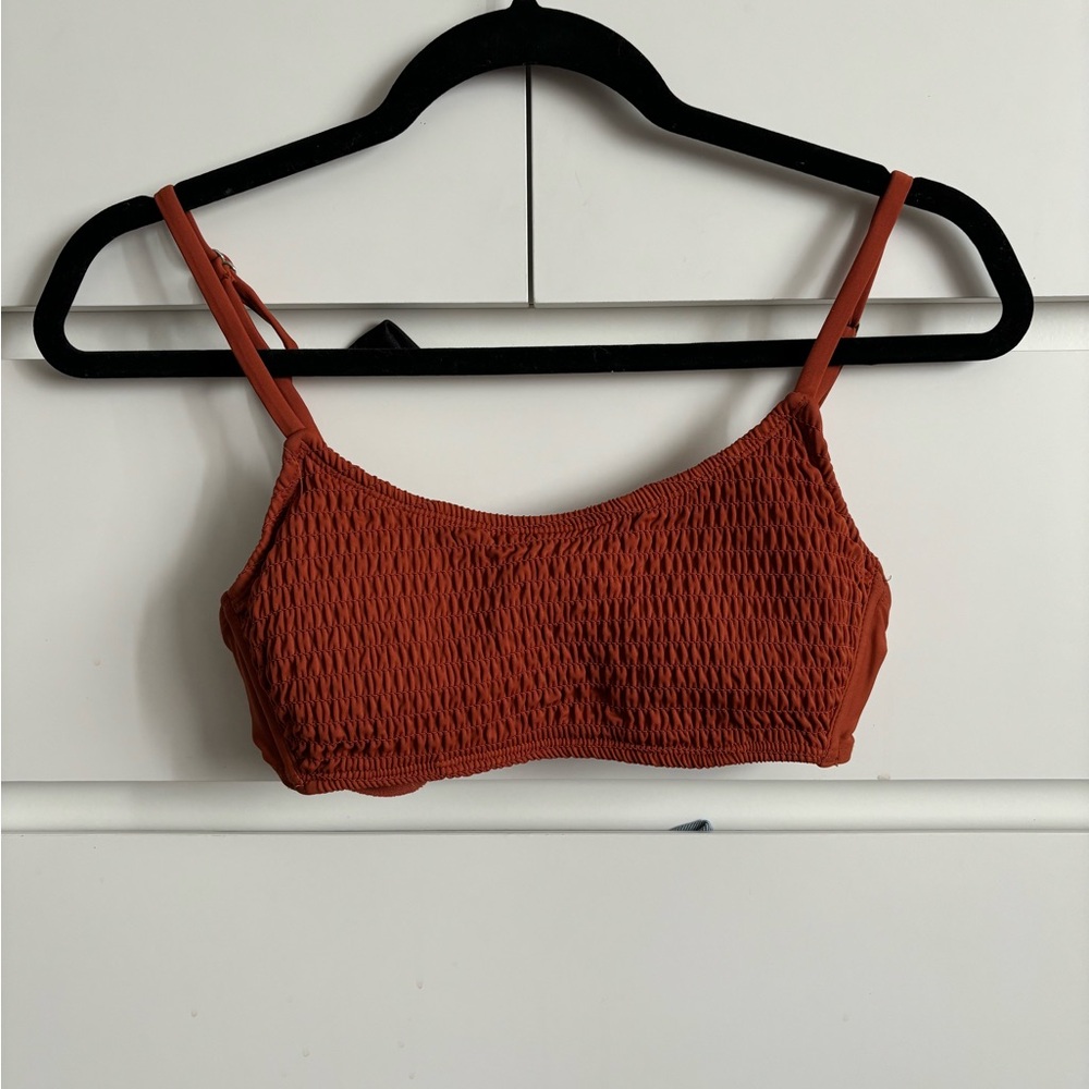 Rust Orange Textured Bikini Top